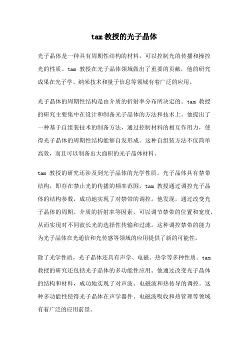 tam教授的光子晶体