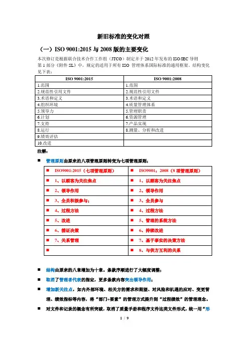 三体系四标准(含施工)新旧标准对照