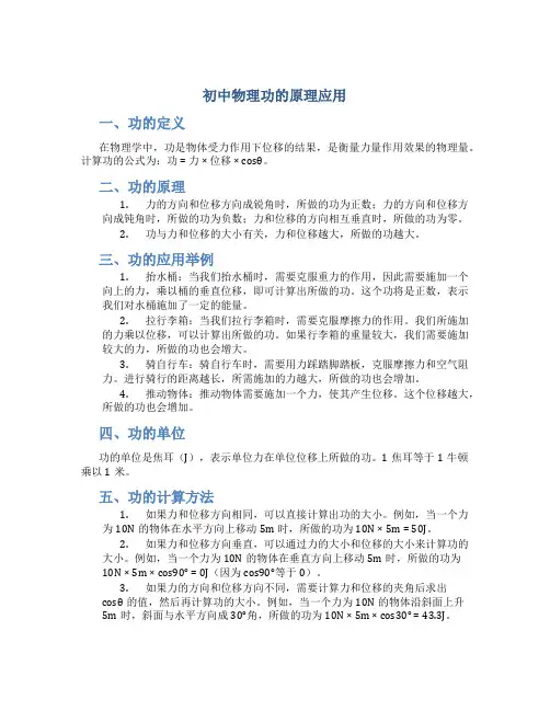 初中物理功的原理应用