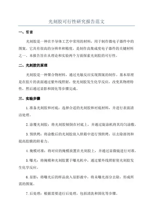 光刻胶可行性研究报告范文