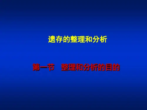 考古学导论课件：遗存的整理和分析