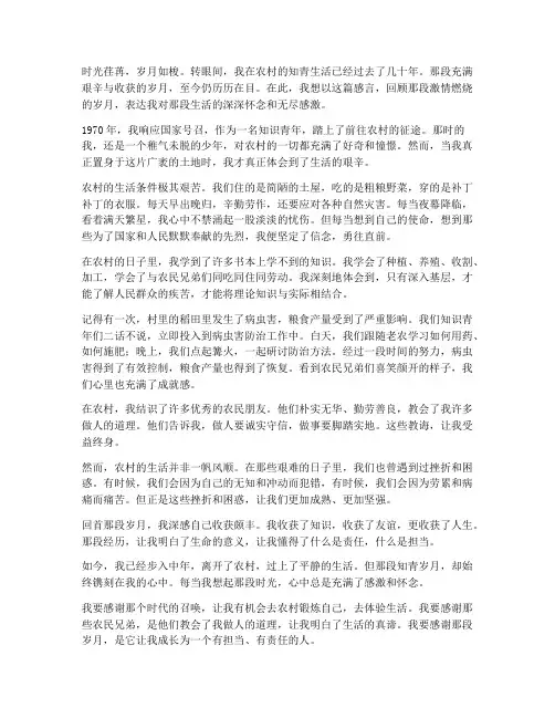 知青工作感言