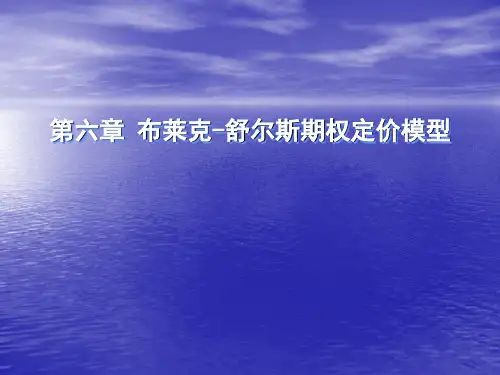 第六章 black-schols期权定价模型
