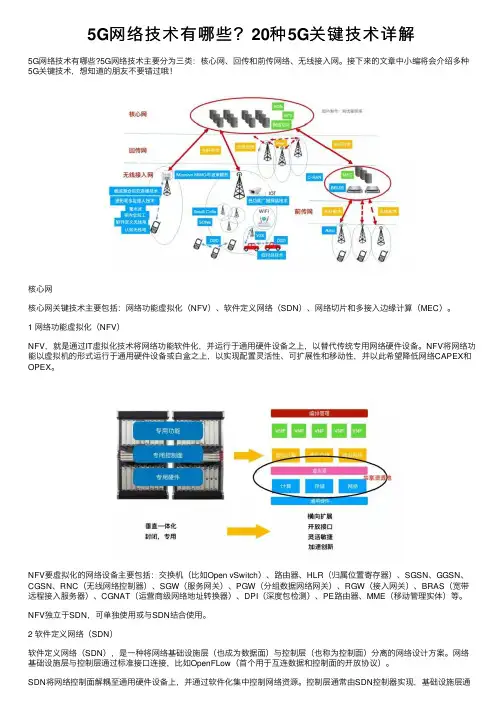 5G网络技术有哪些？20种5G关键技术详解