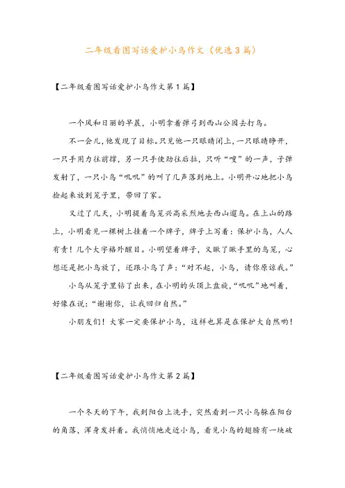 二年级看图写话爱护小鸟作文(优选3篇)