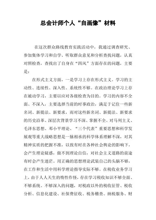 总会计师个人“自画像”材料