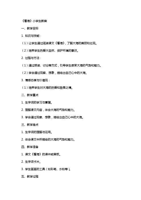 《看海》小学生教案