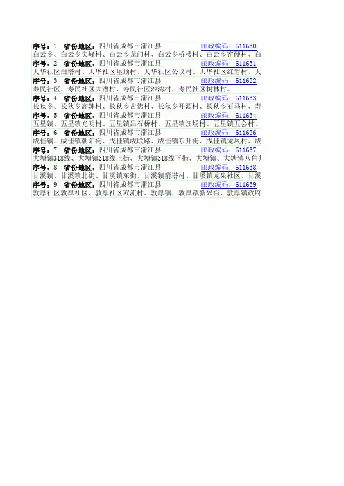 成都市蒲江县邮编