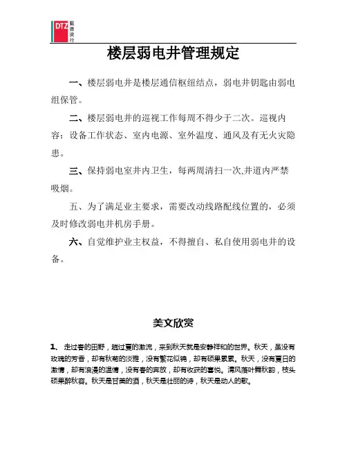 楼层弱电室管理规定