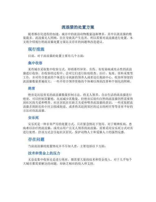 流浪猫的处置方案