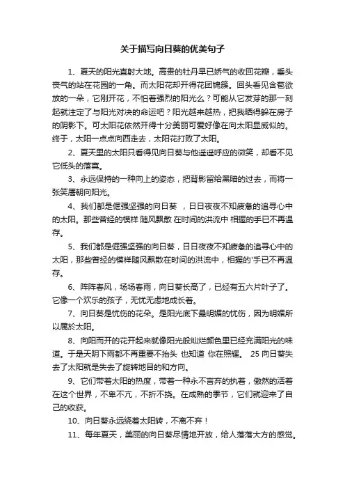 关于描写向日葵的优美句子
