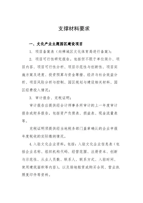 支撑材料要求