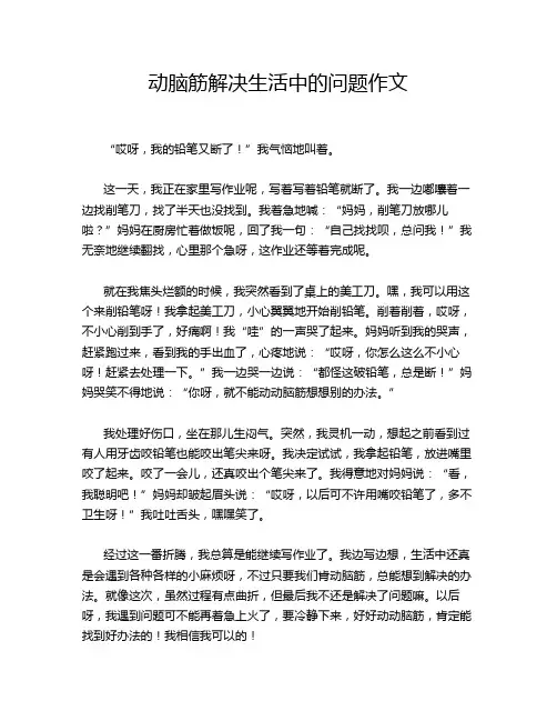 动脑筋解决生活中的问题作文