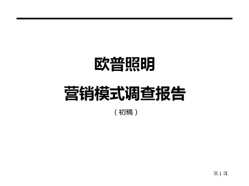 欧普照明营销模式调查报告PPT课件