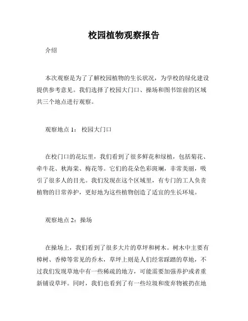 校园植物观察报告