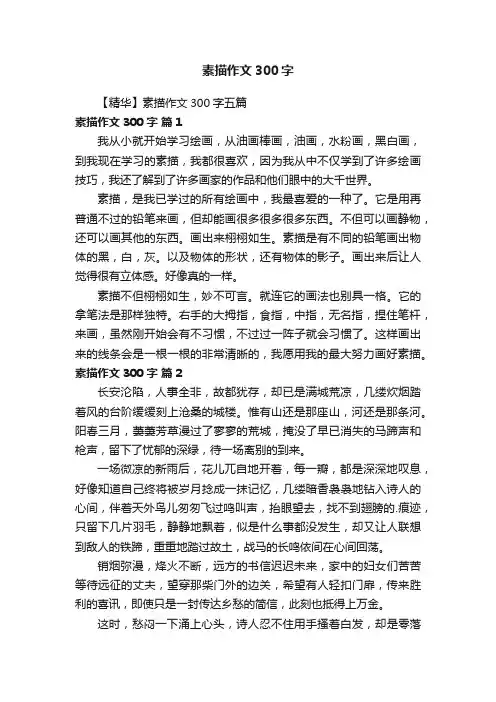 【精华】素描作文300字五篇