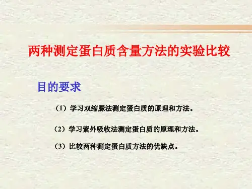 两种测定蛋白质含量方法的比较(精)