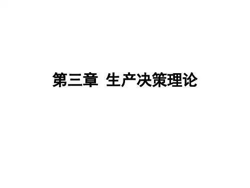 第三章 生产决策理论