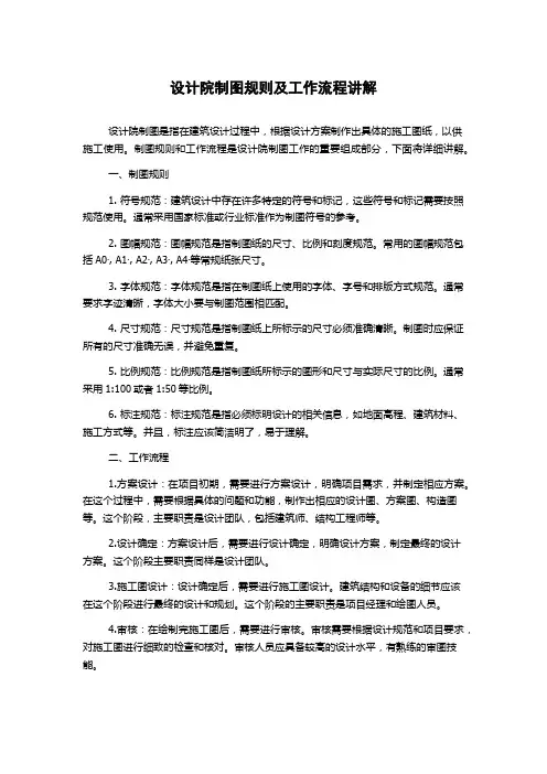 设计院制图规则及工作流程讲解