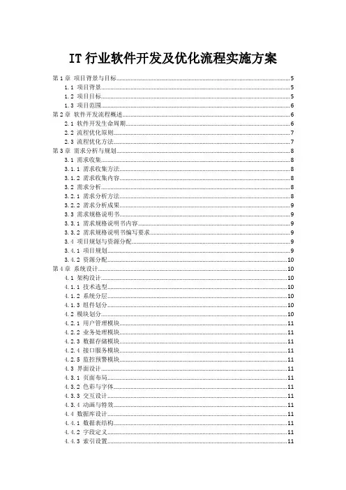IT行业软件开发及优化流程实施方案