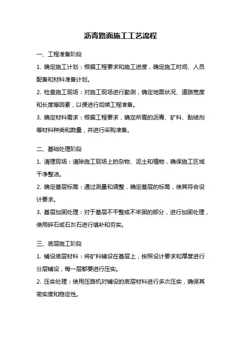 沥青路面施工工艺流程