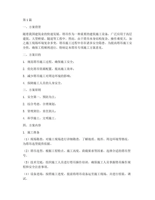 塔吊专项施工方案意见(3篇)