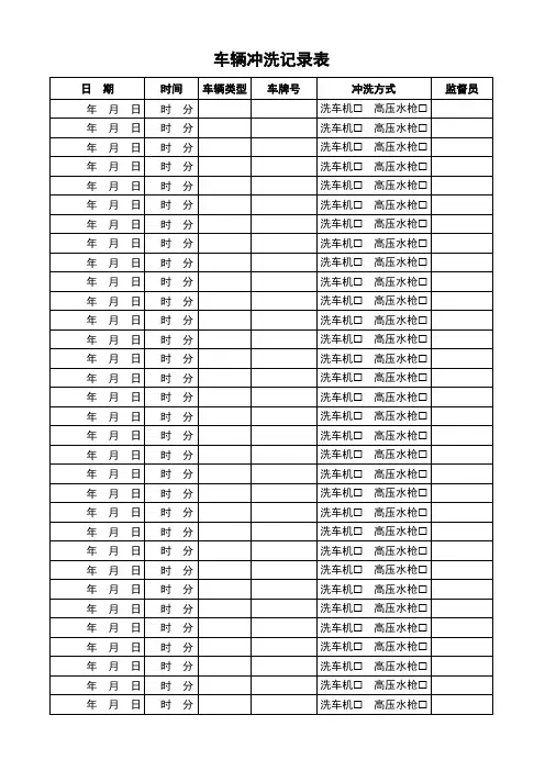 洒水、车辆冲洗记录表