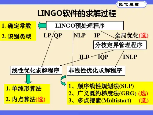 lingo解非线性规划汇总.ppt