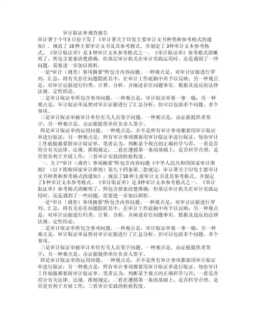 审计取证单调查报告