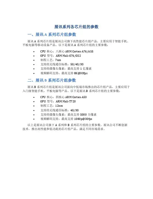 展讯系列各芯片组的参数