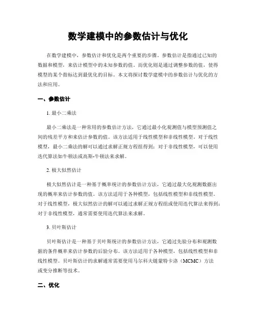 数学建模中的参数估计与优化