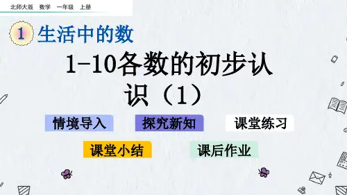 北师大版一年级上册数学课件 1-1 1~10各数的初步认识(1)
