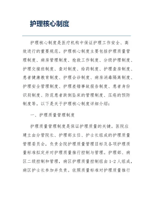 护理核心制度