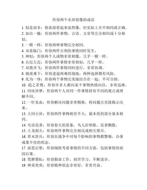 形容两个东西很像的成语