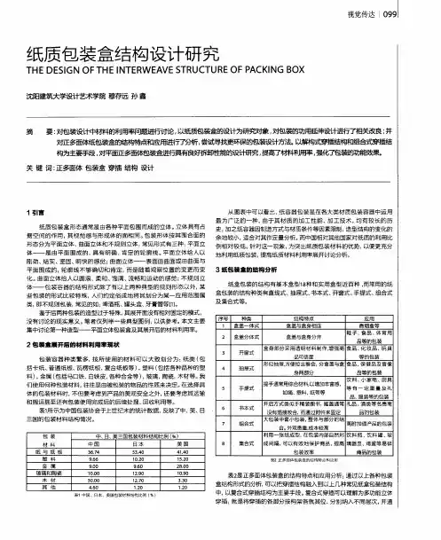 纸质包装盒结构设计研究