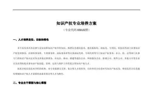 知识产权专业培养方案
