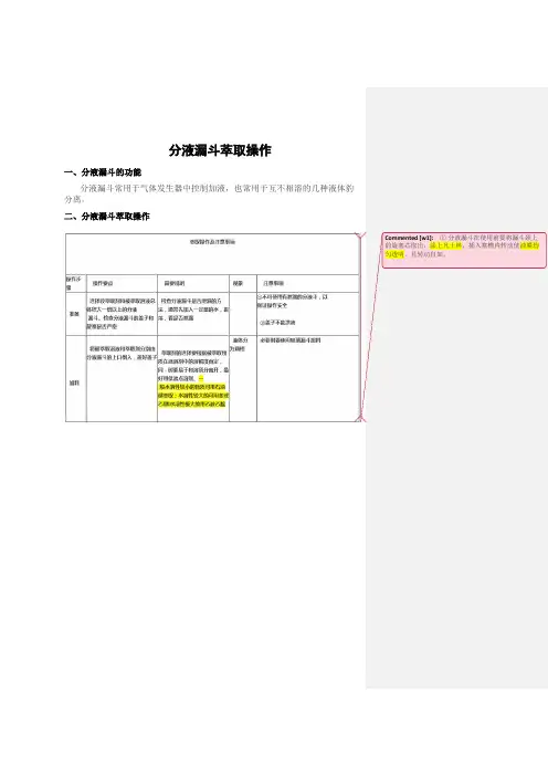 分液漏斗萃取步骤(最新整理)