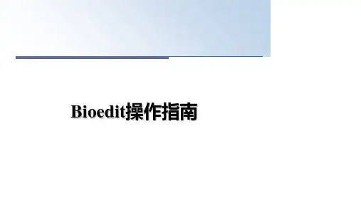 最新Bioedit操作指南PPT课件
