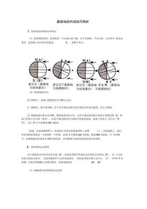 晨昏线判读技巧例析