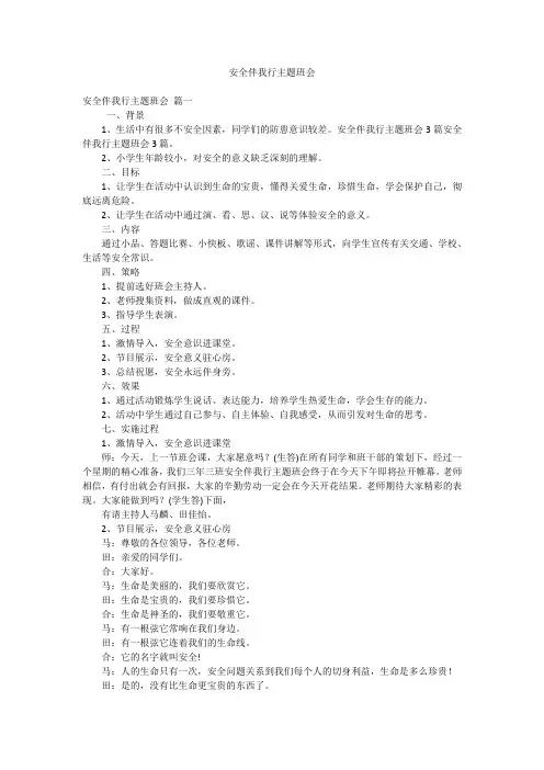 安全伴我行主题班会