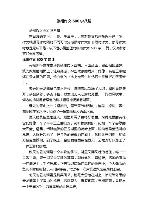 徐州作文600字八篇