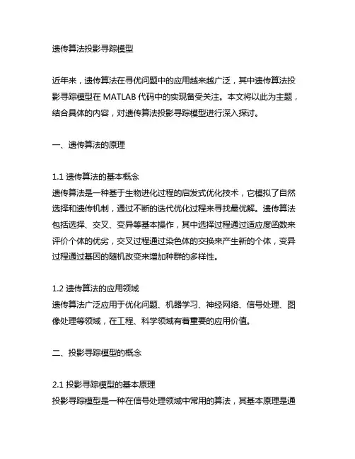 遗传算法投影寻踪模型matlab代码