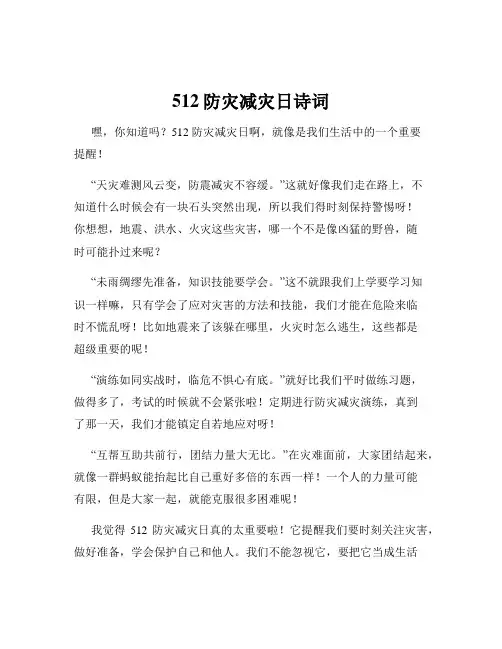 512防灾减灾日诗词