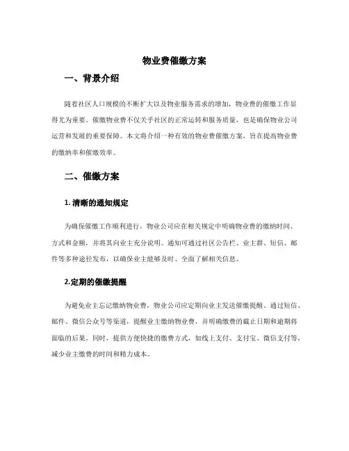 物业费催缴方案