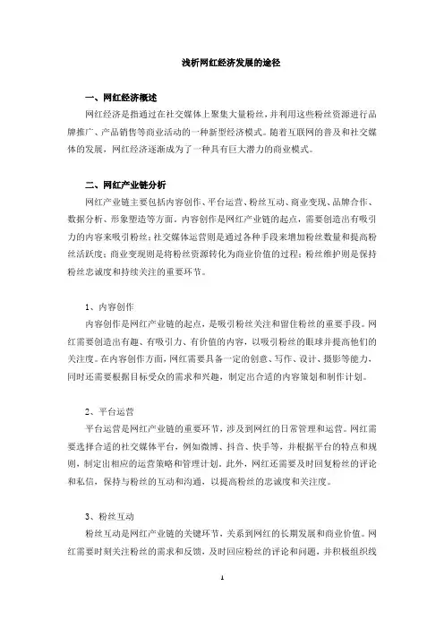浅析网红经济发展的途径