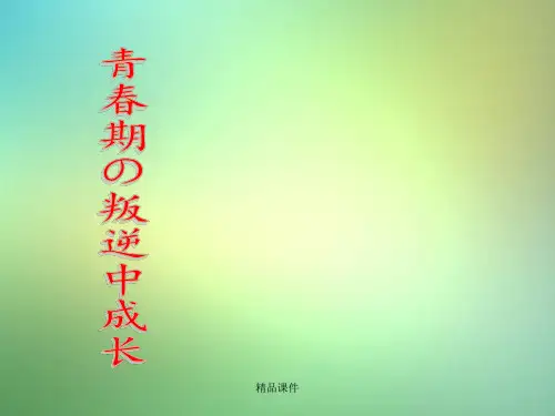 中学主题班会-青春期的“叛逆中成长”