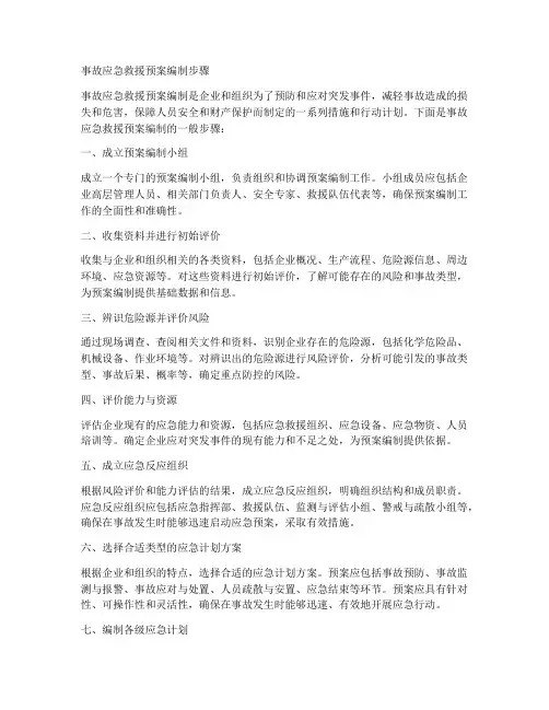 事故应急救援预案编制步骤