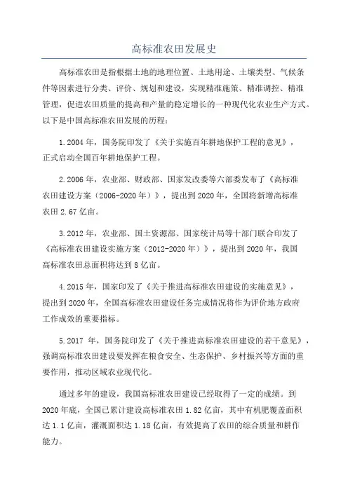 高标准农田发展史