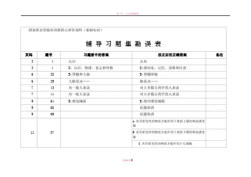 国家职业资格培训教程心理咨询师(基础知识)