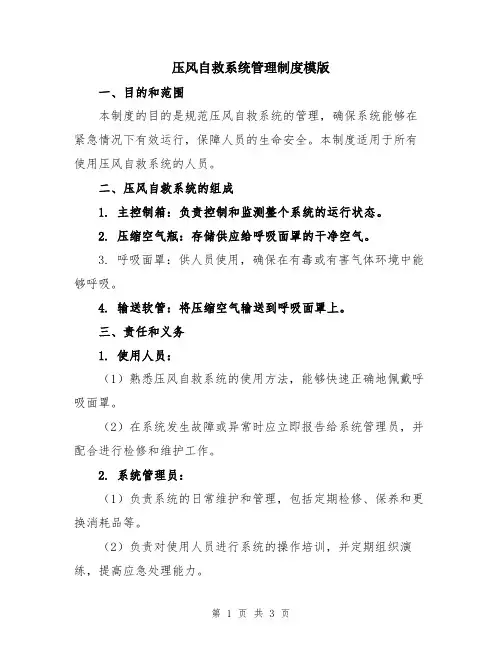 压风自救系统管理制度模版